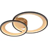 TRIO Leuchten - Plafonnier design I Lampe de plafond I Lampe I noir avec or I laiton 59 cm incl. LED et variateur - Anita Dimmer I Dimmable I Salon I Chambre à coucher - Acier Rond - I (non