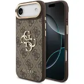 GUESS Coque 4G Metal Logo Backcover pour Apple iPhone Air - Gold Edge - Brown