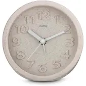 Hama Réveil "Fuerteventura", silencieux, rond, Ø 12 cm, beige