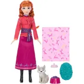 Disney Coffret de jeu La Reine des Neiges : Poupée Anna et Bébé Loup avec accessoires