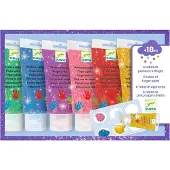 Adlibris Peinture enfant Tubes de peinture à doigts avec des paillettes
