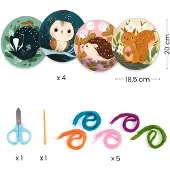 Djeco Enfiler la laine, étape par étape, Kit de travail manuel, Multicolore