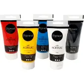 Pigment Art Acrylic Pigment Art Acrylverf Primaire Kleuren, 5x75ml