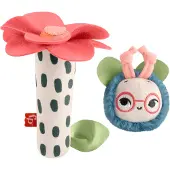 Fisher-Price Baby Toys Planet Friends Shake n Rattle Busy Bee Peluche sensorielle 2 pices pour nouveau-ns partir de 3 mois