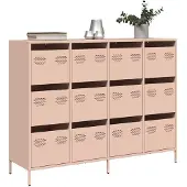 vidaXL Sideboard Rosa 135x39x103,5 cm Acier laminé à froid