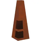vidaXL – Brasero décor imitation rouille, 50 x 50 x 100 cm, acier résistant aux intempéries