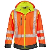 BIG Arbeitsschutz Veste Softshell haute visibilité HOUS orange vif/jaune fluo,taille L (L)