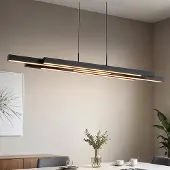 LumenXL Suspension design dimmable noire avec bois foncé - Liana
