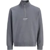 Jack & Jones Sweat-shirt 'JJESoho' gris foncé / blanc