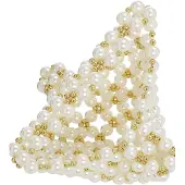 Mymo Pochette or / blanc perle