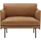 Muuto Outline Chaise Refine Leather Cognac|Black