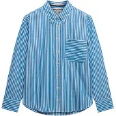 Superdry Chemisier 'Poplin' bleu / blanc