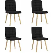 vidaXL Chaise de salle à manger 4 pcs. tissu noir