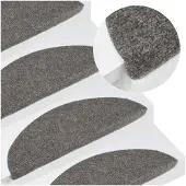 vidaXL Tapis d'escalier auto-adhésifs 20 pcs gris 56x17x3 cm