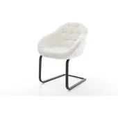 DELIFE Cantilever Gaio-Flex bouclé doux beige pied cantilever plat noir