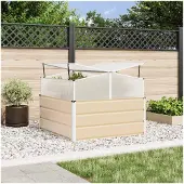vidaXL Jardinière Ivoire 100 X 100 X 77 Cm Acier Galvanisé