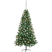 vidaXL Arbre de Noël artificiel avec éclairage & boules 180 cm vert