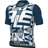 ALÉ Maillot de cyclisme à manches courtes - MULTIVERSO PR-E - Bleu/Blanc M