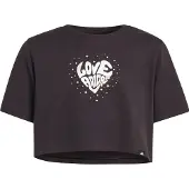 Adidas T-shirt enfant EVERYDAY GLAM CROPPED GRAPHIC T-SHIRT JUNIOR filles - Noir - 11 / 12 ans
