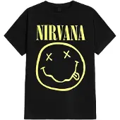 Nirvana T-Shirt Smiley Logo Homme Noir - Taille M