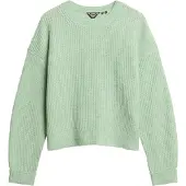 Superdry Femme Pull Ras-du-cou Brossé Vert Taille: 44