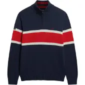 Superdry Stripe Half Zip Sweater Bleu M Homme