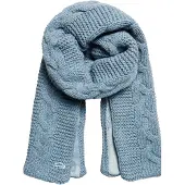 Superdry pour femme. W9310053A Écharpe en tricot à torsades bleu clair (OSFA), Casuel, Classique, Polyester