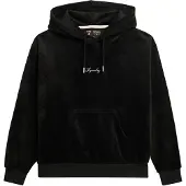 Superdry pour femme. W2012168A Sweat à capuche ample en velours Country Club noir (XS), Casuel, Polyester