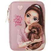 TOPModel Basic Duo Kitty And Doggy Pencil Case Rose Homme