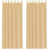 vidaXL Voile Rideaux avec poches à tringles 2 pcs. couleur sable