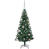 vidaXL Sapin de Noël artificiel pré-éclairé Vert 150 cm PVC et métal