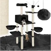 TecTake Arbre à chat LILOU 165 cm - noir