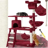 TecTake Arbre à chat MARCEL 141 cm - rouge bordeaux