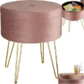 TecTake - Tabouret d'assise Ava rose - 403953
