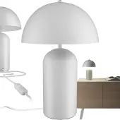 TecTake Petite lampe de table rétro ALTEA, design champignon, 40W - blanc