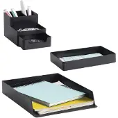 Zeller 18191 Schreibtisch-Organizer Utensilien schwarz Kunststoff 4 Fächer 15,3 x 11,2 x 9,3 cm
