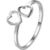 Hey Happiness Bague 'Connected Hearts' argent