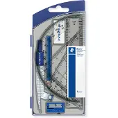 Staedtler Noris 550, Compas, Bleu, Transparent, Argent