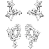 Hey Happiness Boucles d'oreilles 'Cosmic Shine' argent