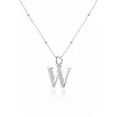 Hey Happiness Chaîne 'Letter W' argent