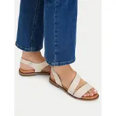 Pikolinos pour femme. W3E-0652 Sandales en cuir Navia blanc cassé (38), Plat, 1 à 3 cm, Aucun, Casuel
