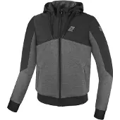Bogotto Sweat à capuche zippé Finish-R Motorrad, gris/noir, 5XL