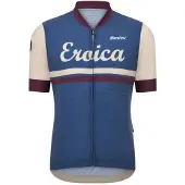 Santini Eroica Iris Short Sleeve Jersey Bleu L Homme
