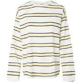 Pieces T-shirt 'PCMila' bleu foncé / jaune / blanc