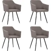 vidaXL Chaises de salle à manger 4 pcs. Tissu taupe