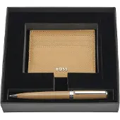 BOSS Parure HUGO Camel (stylo bille & porte-cartes)