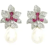 Avant Garde Boucles d'oreilles 'Elenaina' blanc