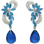 Avant Garde Boucles d'oreilles 'Genevieveya' bleu