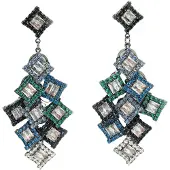 Avant Garde Boucles d'oreilles 'Magdalenaa' bleu