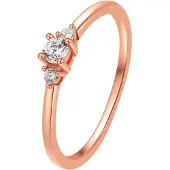 Hey Happiness Bague 'Slim Trio' or rose
